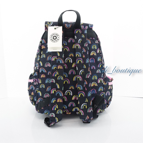 NWT Kipling BP4391 Ezra Travel Bag Backpack Polyester Navy Rainbow Scatter Multi main image 8